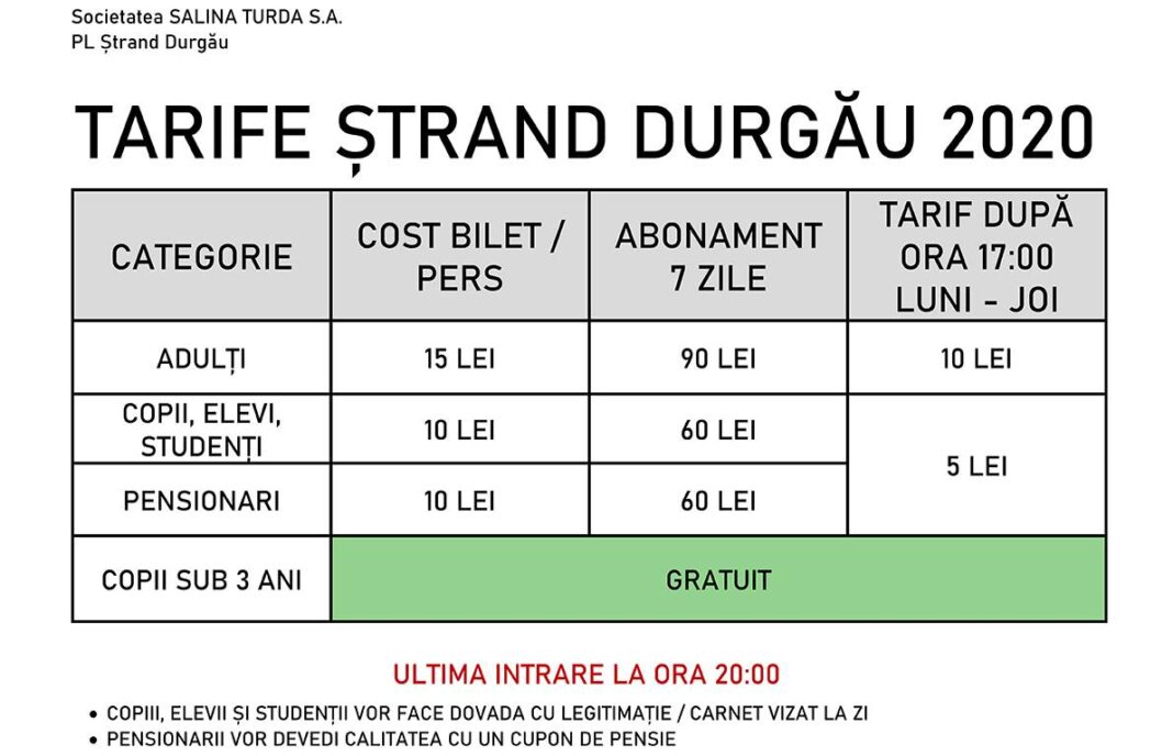 Salina Turda: Deschidem Strandul Durgau azi 06 iulie 2020!