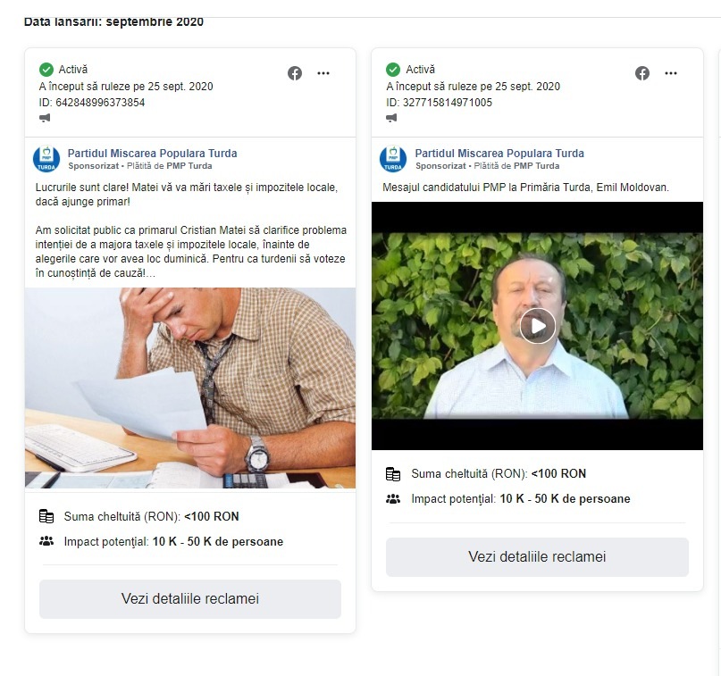 Disperare sau nesimțire? PMP Turda și-a plătit publicitate electorală CHIAR ȘI ASTĂZI!