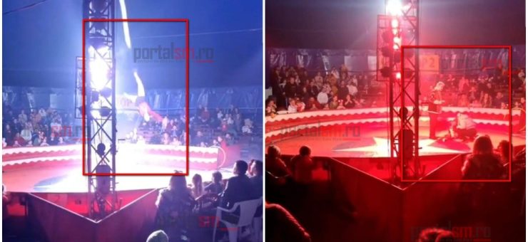 VIDEO – Accident la circ, în Satu Mare – o acrobată a picat în cap