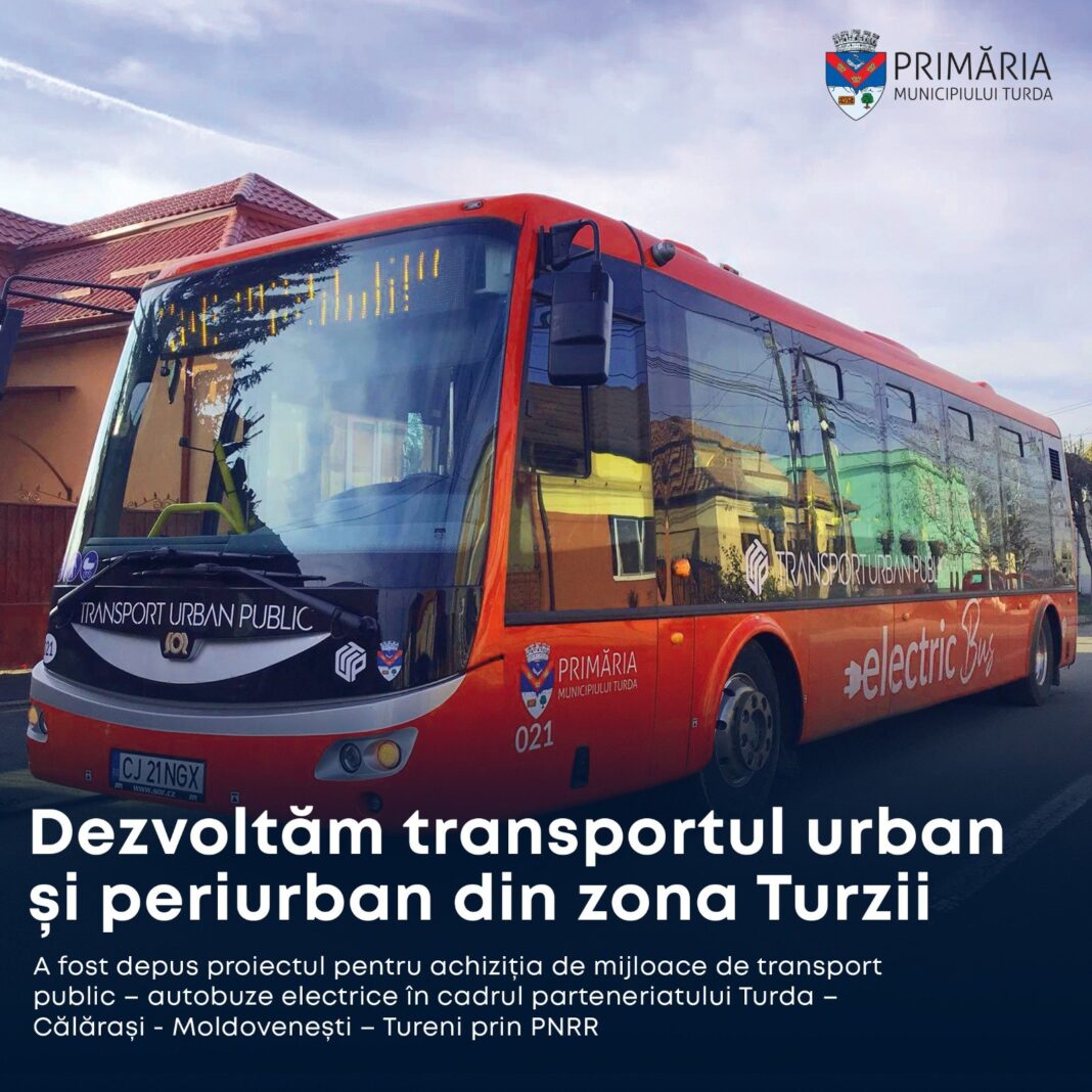 8 noi autobuze electrice, achiziționate de Primăria Turda, prin PNRR
