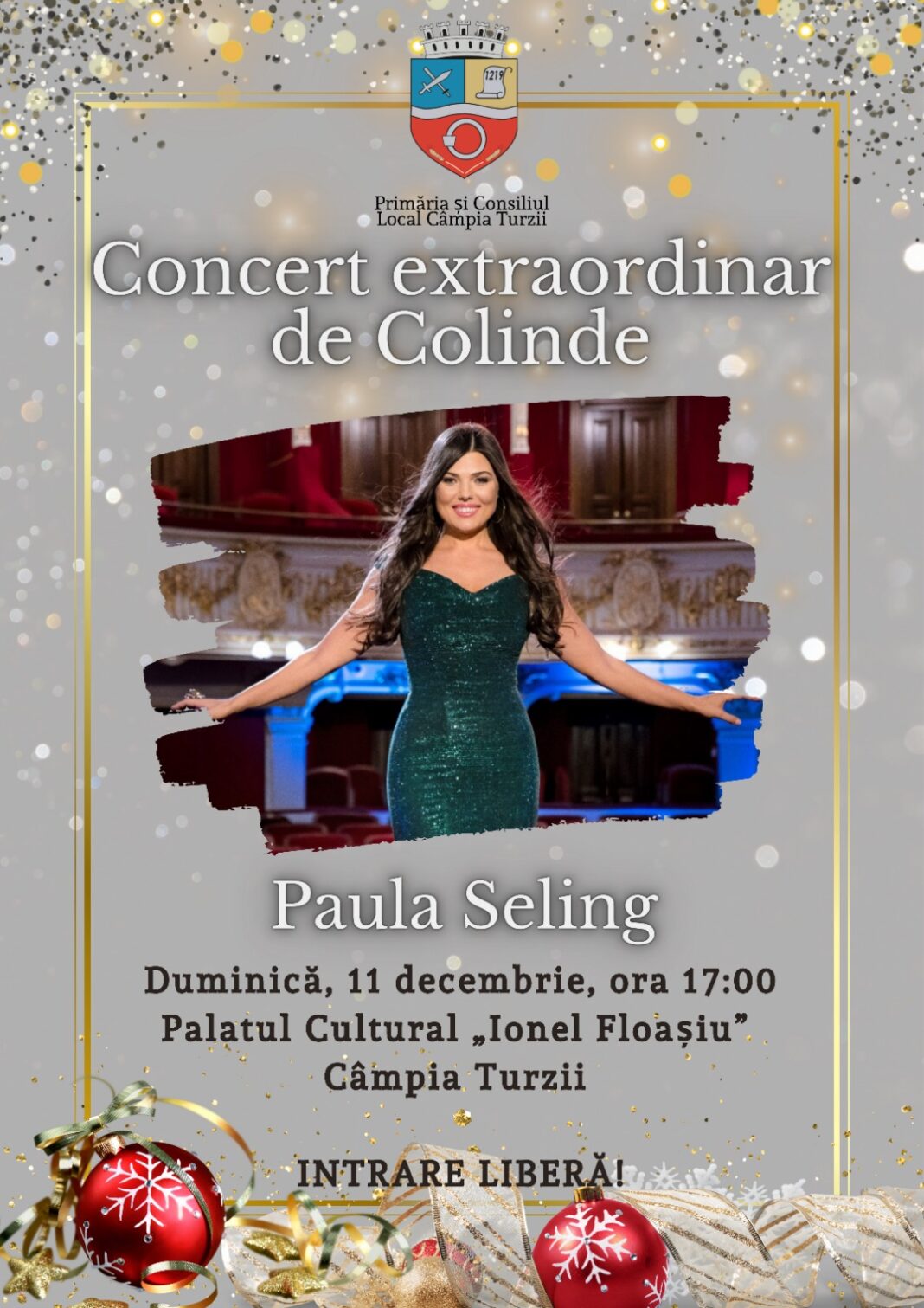 Paula Seling aduce magia Crăciunului la Câmpia Turzii