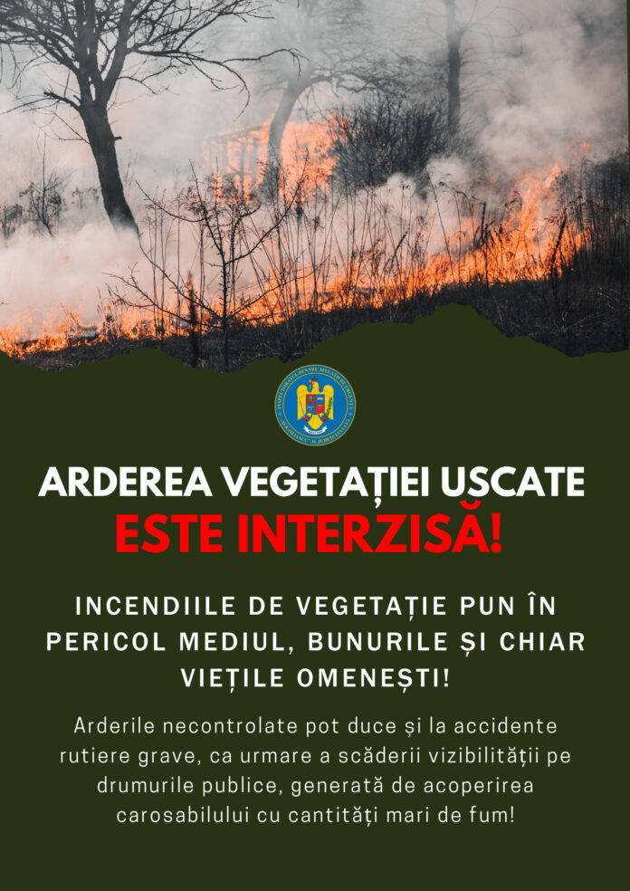 Afis incendii de vegetatie uscata