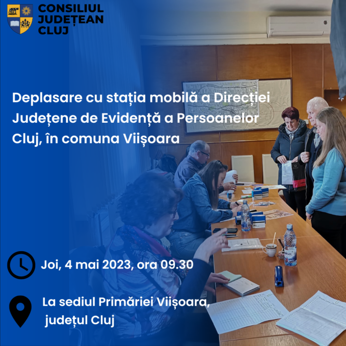 Cartolina - Deplasare cu statia mobila in comuna Viisoara