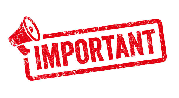 Red stamp with megaphone  - Important