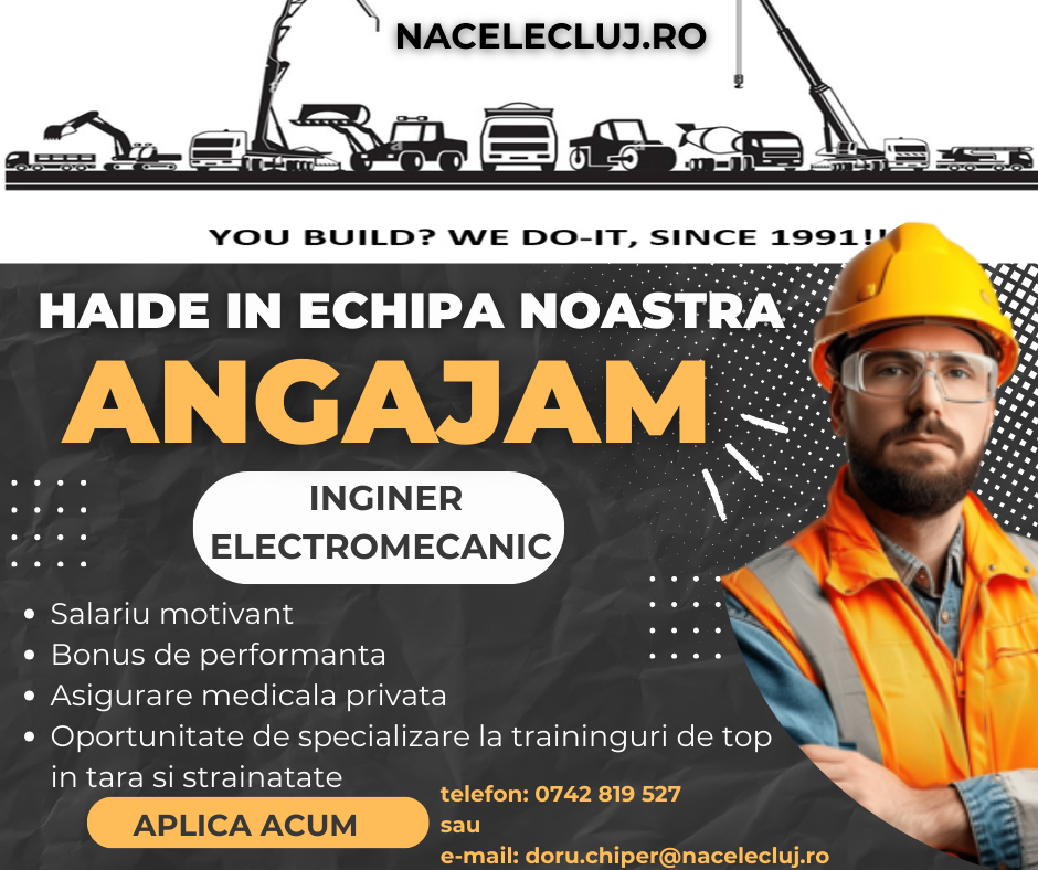 Nacele Cluj angajează inginer electromecanic