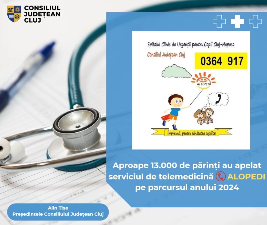Aproape 13.000 de părinți au apelat serviciul de telemedicină ALOPEDI pe parcursul anului 2024