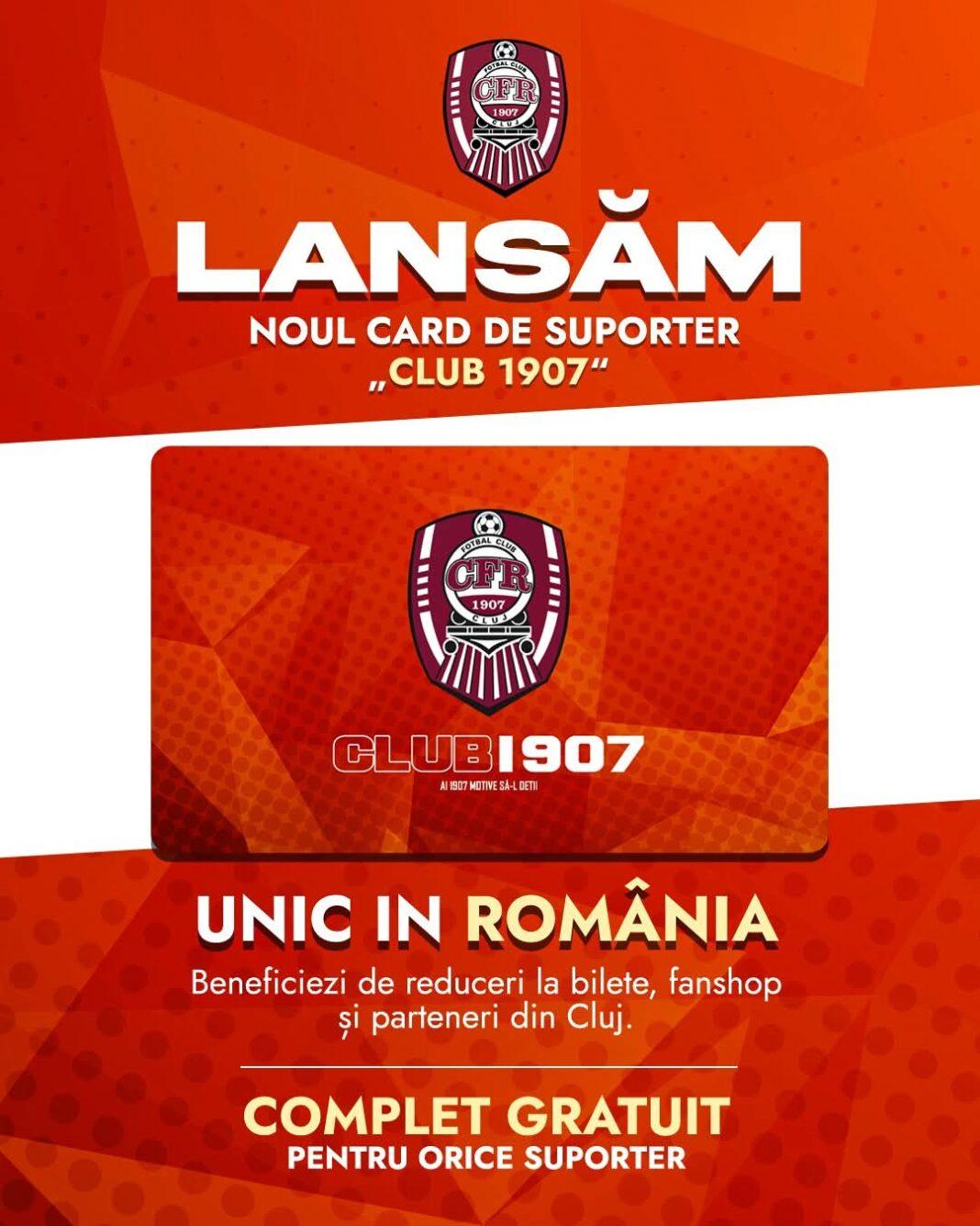 CFR 1907 Cluj lansează cardul oficial de suporter CLUB 1907