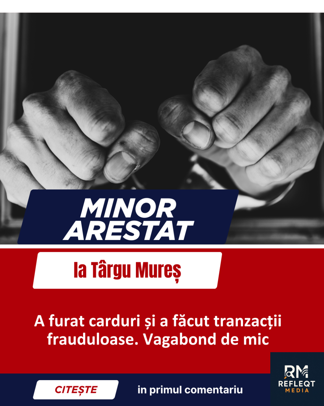 Minor periculos, arestat la Târgu Mureș după ce a făcut tranzacții frauduloase Minor periculos, arestat la Târgu Mureș după ce a făcut tranzacții frauduloase
