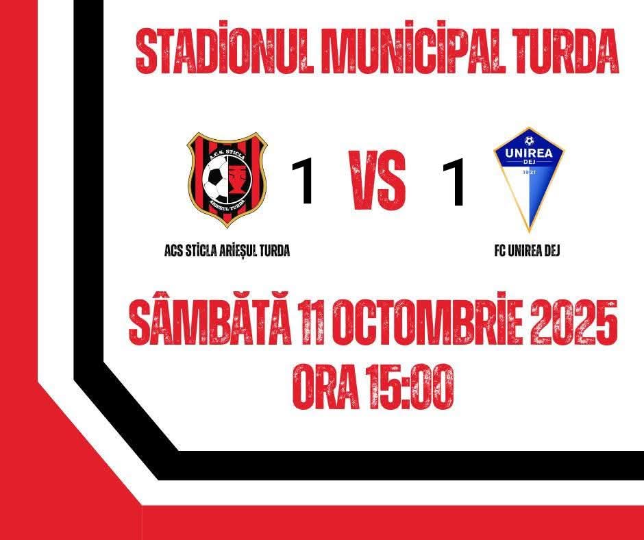 PRIMUL PUNCT AL SEZONULUI! Sticla Arieșul Turda, egal eroic cu Unirea Dej! 🔴⚫