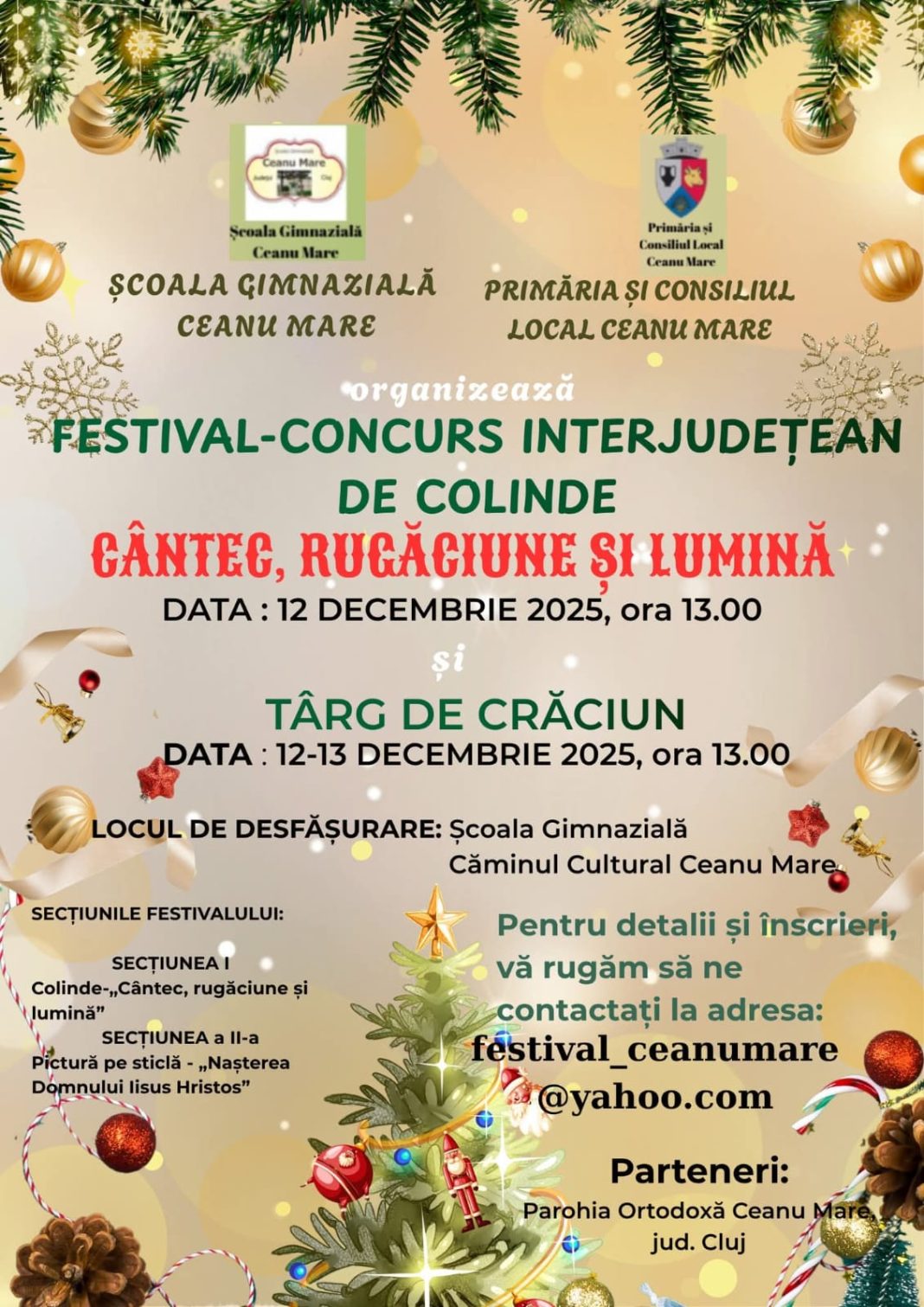 Festival-concurs de colinde și Târg de Crăciun la Ceanu Mare