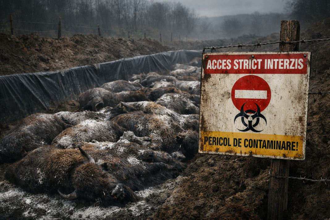 MOARTE ÎN ȚARCUL DE LA RECEA CRISTUR! PESTE 200 DE BIZONI ÎNGROPAȚI SUB PAZĂ STRICTĂ MOARTE ÎN ȚARCUL DE LA RECEA CRISTUR! PESTE 200 DE BIZONI ÎNGROPAȚI SUB PAZĂ STRICTĂ